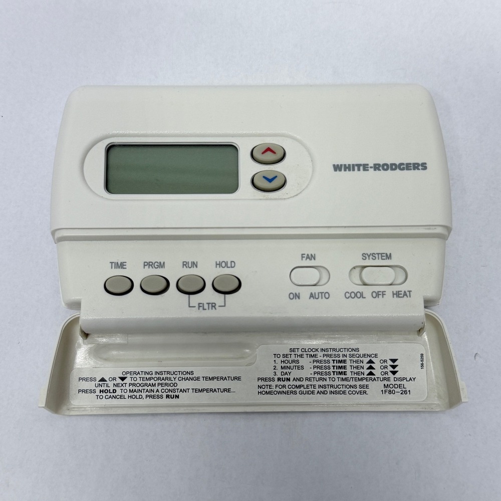 White-Rodgers 1F80-261 Digital Programmable Thermostat White HVAC Wall Unit